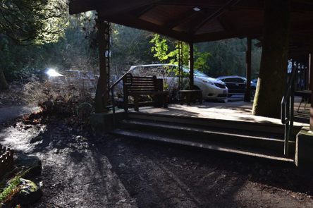 Bench, stairs and natural surface trail in front of the Wildlife Care Center Bench, stairs and natural surface trail in front of the Wildlife Care Center